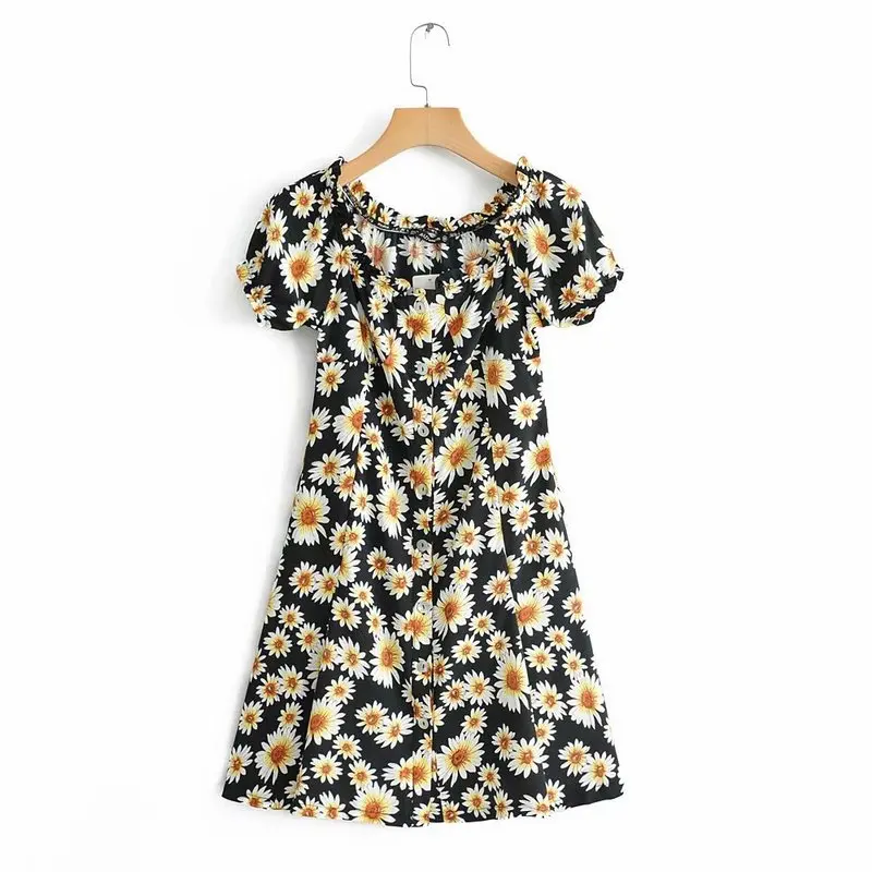 

Eiffel 45-032 European and American fashion Daisy printed word summer dress
