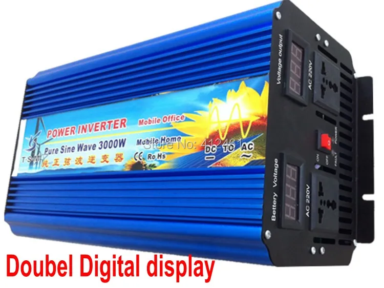 

convertidor de AC DC pura onda senoidal inversor 3000w 12v to 220v power voltage converter 3000w pure sine wave inverter