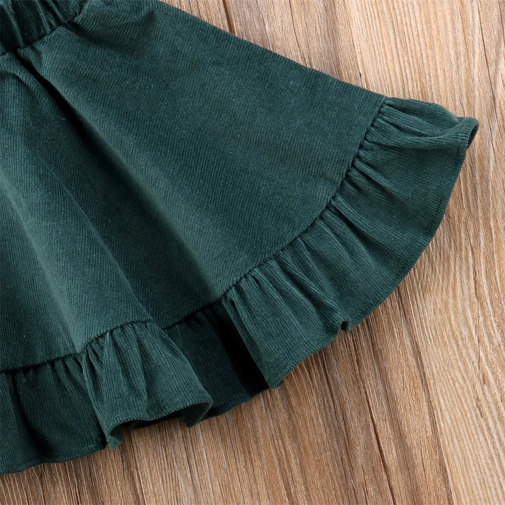 Однотонная плиссированная бархатная юбка на подтяжках для маленьких девочек