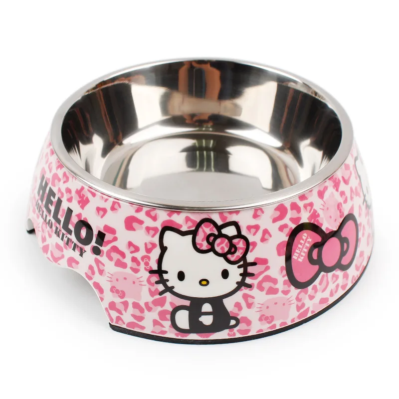 High Quality Stainless Steel Hello Kitty Pet Dog Bowl Cats Puppy Travel