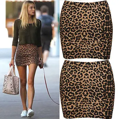leopard bodycon skirt