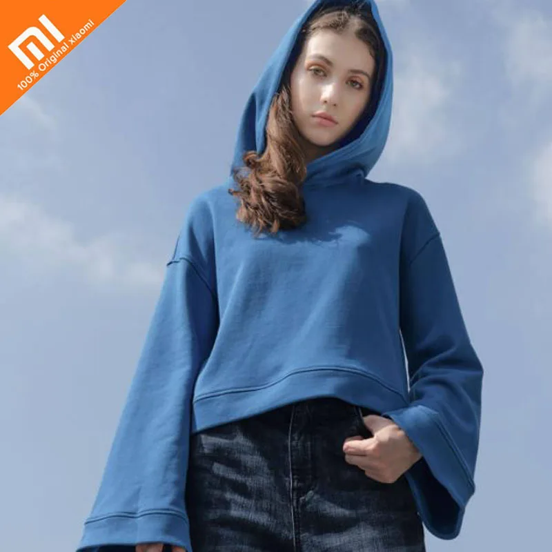 

The latest original xiaomi mijia PPT trumpet sleeve hooded fashion sweater 100% cotton women's sweater sportswear
