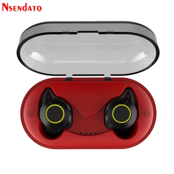 

TWS Wireless Earbuds Stereo Handfree Headset Bluetooth V5.0 Hifi Earphone with Mic Mini Charger Charging Box For iPhone Android
