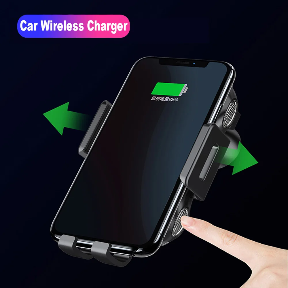 U&RO 10W QI Wireless Car Charger For iPhone Xs Max Xr 8 Plus Automatic Clamping Wireless Car Charger Mount For Samsung S8 S9