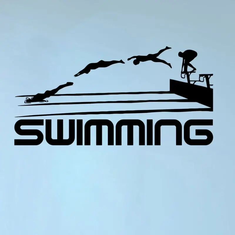 DCTAL swim decal triatlon etiqueta Run Riding nadador Decal natacion vinilo chm decoracion Mural bano etiqueta swim Sticker 486