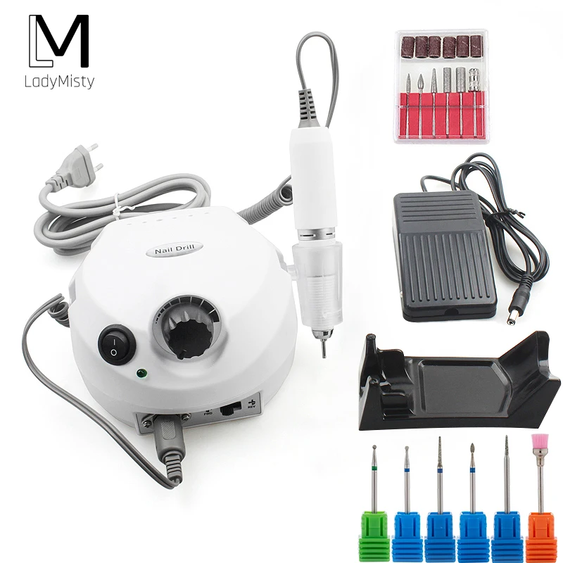 

35000RPM Pro Electric Nail Drill Machine Apparatus for Manicure with Cutter Case Anti-scald Handle Milling Cutter for Manicure