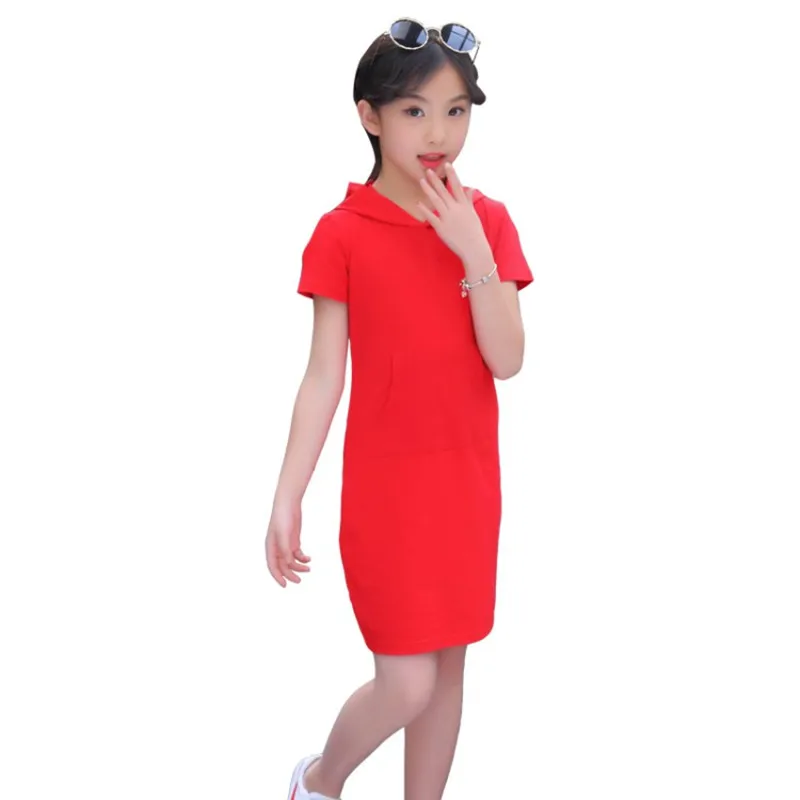 

2019 Brand Summer Girls Cute Short Sleeve O-Neck With Hat Princess Dress Girls Lovely School Fashion Sport Casual Dress