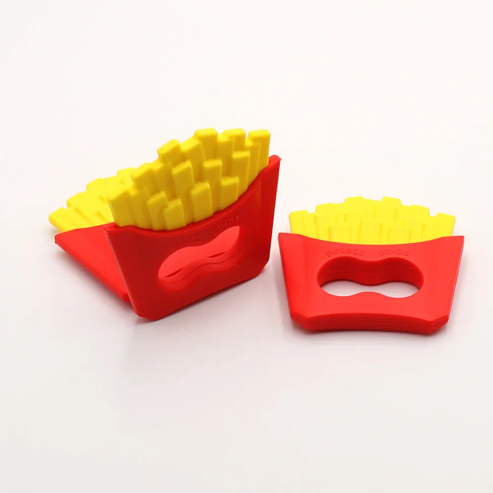 

TYRY.HU 10Pcs/Lot French fries Silicone Teether Toy Tooth Teething Product Gum Teethers Cube Pendant Kit Food Grade Silicone