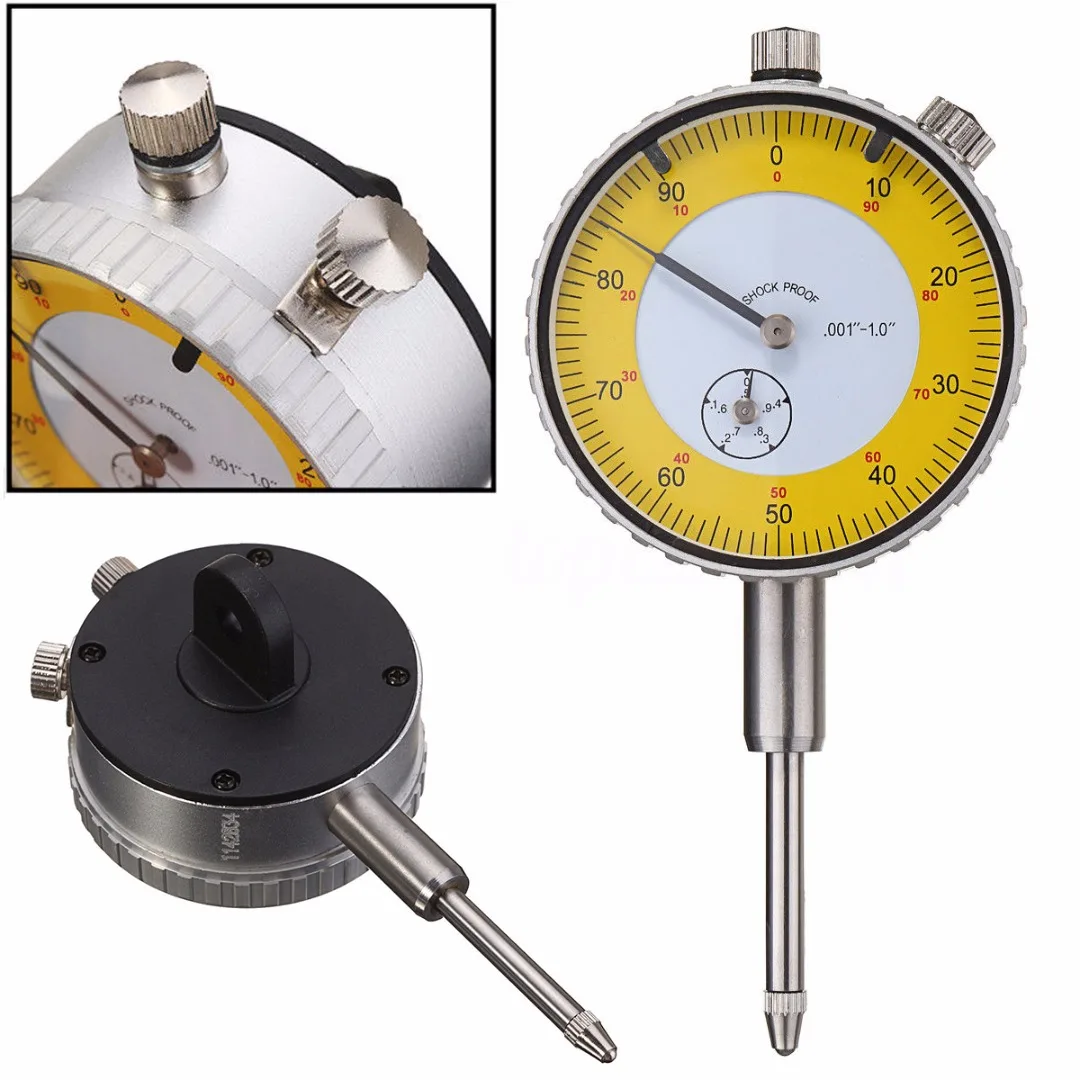 0.001"-1.0" Precision Dial Test Indicator Mayitr Portable Lever Gauge Meter Measuring Tool For Shaft Runout Thrust Gear Backlash