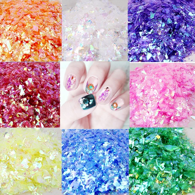 

Glitter Sequins Irregular Shell Paper Nail Flakies Paillette Glitter Sequins for Crystal Mud Making Wedding Party Accessories10G