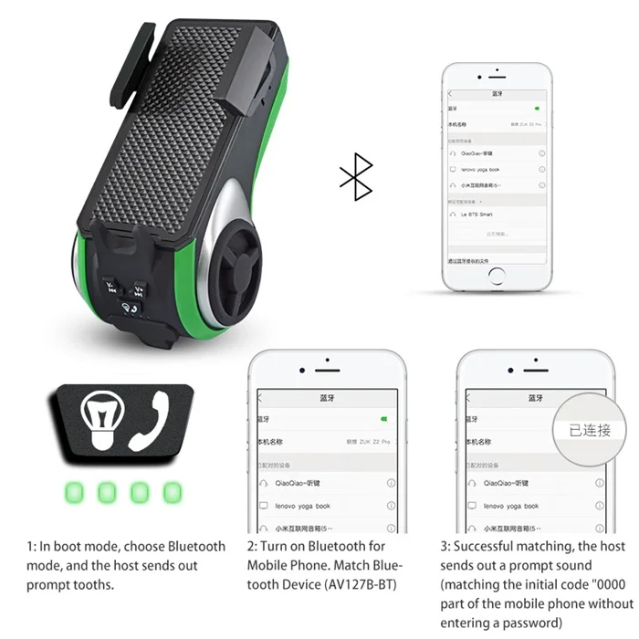Новый велосипедный фонарь с держателем для телефона велосипеда водонепроницаемый пыленепроницаемый Bluetooth беспроводной динамик 4400 мАч power