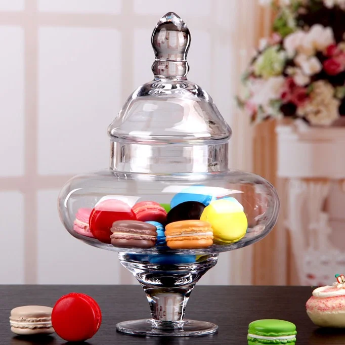 1L Retro Design Glass Storage Jar Decorative Candy Jar Household