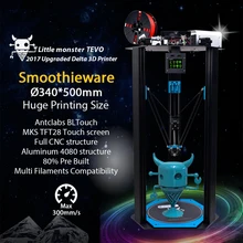 2017 обновленная tevo маленький монстр tevo Delta 3D-принтеры большая площадь печати openbuilds экструзии/smoothieware/мкс TFT28/bltouch