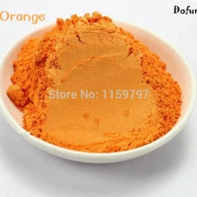 Оранжевый цвет слюды эффект пигмента, полировка для ногтей, самодельные тени для век Макияж порошок, пудра с жемчужным блеском