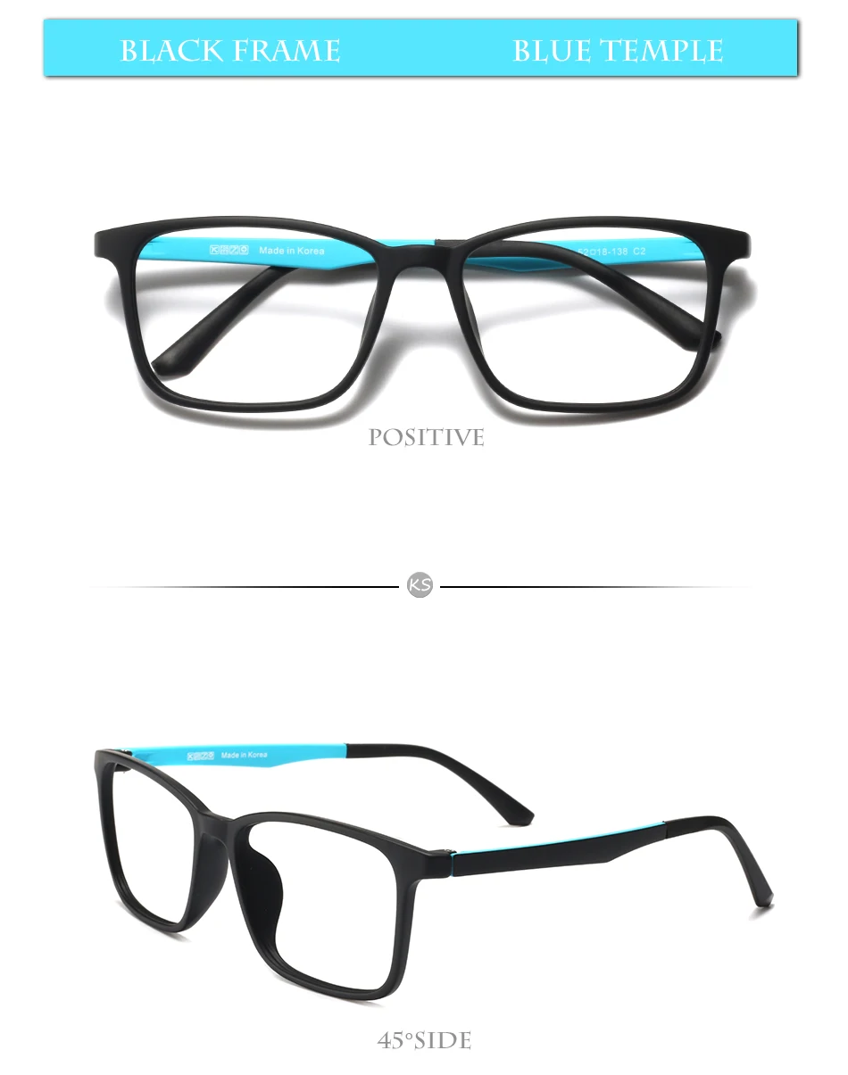 KISUNRISE Корея TR90 очки по рецепту Мужские квадратные оправы близорукие оптические очки подростковые очки женские 처경 안ks035