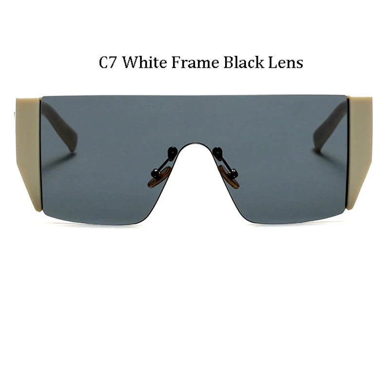 ALOZ MICC, солнцезащитные очки без оправы для женщин, фирменный дизайн, негабаритные Квадратные Солнцезащитные очки для мужчин, Винтажные Солнцезащитные очки Q78 - Цвет линз: C7