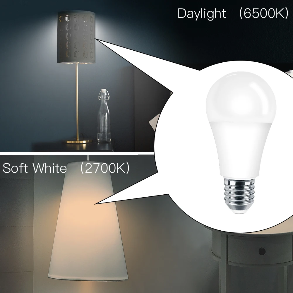 

Smart Life/Tuya APP Remote Control Works with Alexa Echo Google E27 E26 WiFi Smart Light Bulb LED Lamp 7W Warm Cool White