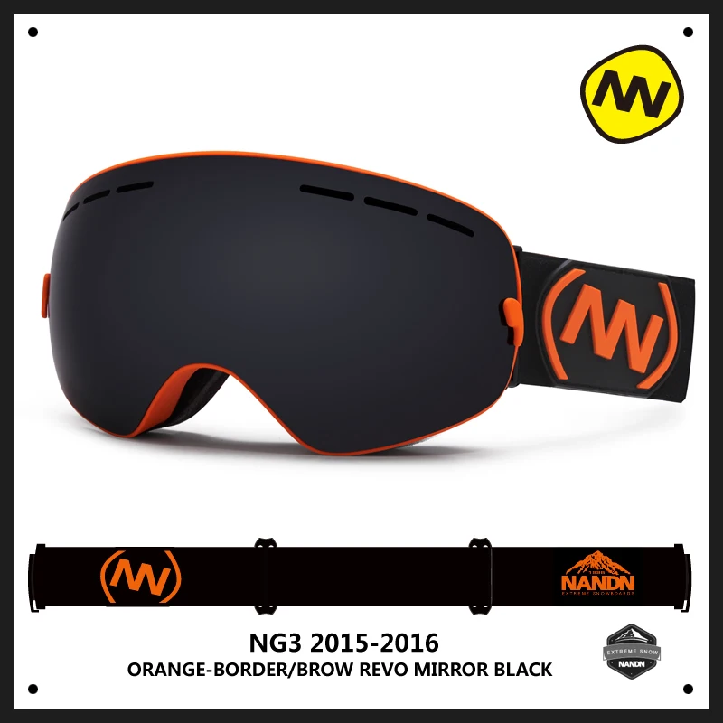 Nuevo NANDN marca gafas de esquí doble UV400 anti-niebla gran máscara de esquí gafas de esquí de las mujeres de los hombres de nieve snowboard gafas