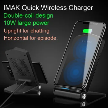 

IMAK 10W Qi Wireless Charger for iPhone X 8 plus Fast Wireless Charging for Samsung S9 S8 plus S7 Edge USB quick Charger pad
