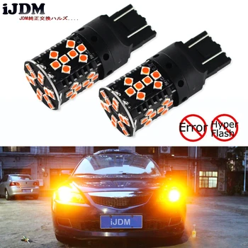 

iJDM Canbus 7443 LED No Hyper Flash 21W Amber yellow T20 992A W21/5W LED Bulbs For Turn Signal Lights, Daytime Running Lights