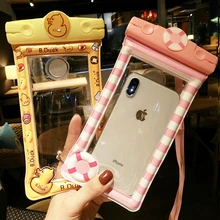 Универсальный Водонепроницаемый чехол для iPhone X XS MAX 8 7 6 6s плюс samsung Xiaomi крышка мешок сумка ясно мультфильм водонепроницаемый телефонный чехол