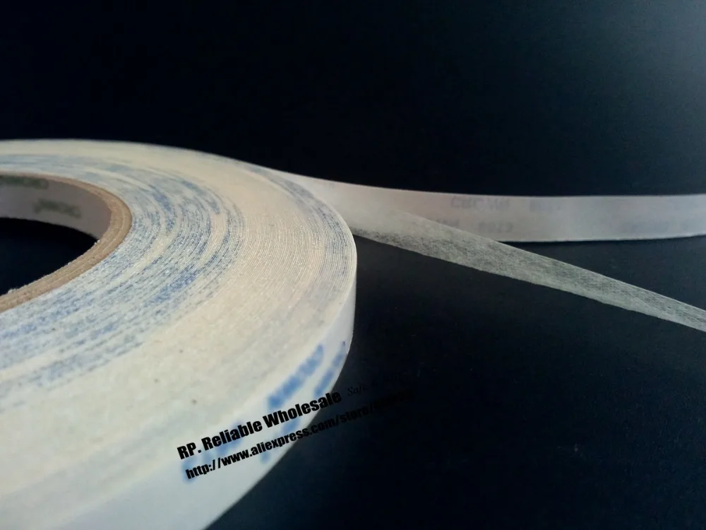 

2 Rolls (15mm*50M) White Double Adhesive Non-woven Tape for Lcd Screen Poster, Arc Surface, Electrial Panel Label Bond