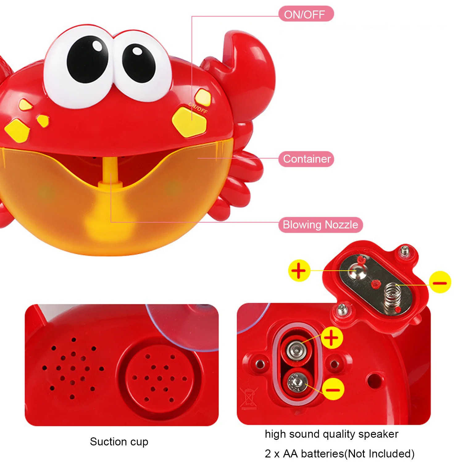 Cute Funny Crab Shape Music Bubble Maker Machine Blower Toy with 12 Songs for Children Kids Baby Showers Swimming Pool Bathtub Cute Funny Crab Shape Music Bubble Maker Machine Blower Toy with 12 Songs for Children Kids Baby Showers Swimming Pool Bathtub