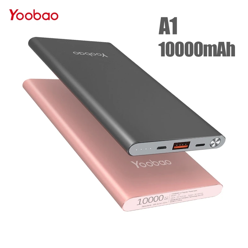 Yoobao A1 Power Bank 10000 Mah Fast Charge Pover Bank Portable Charger External Battery