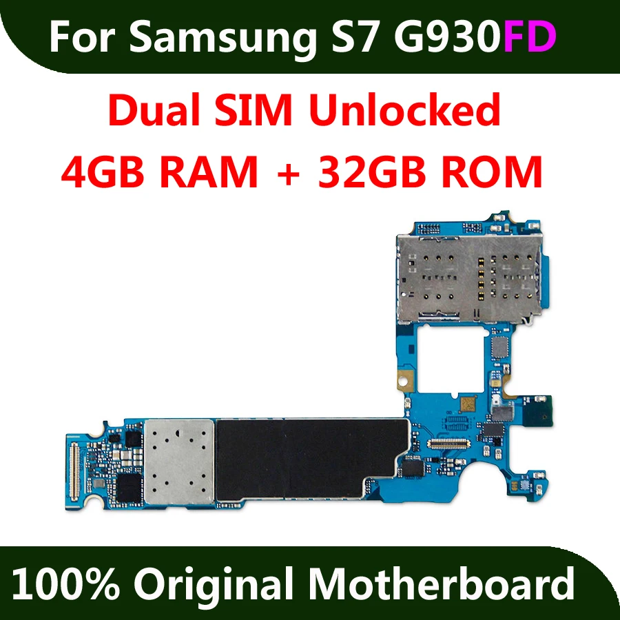 100% Tested Good Factory Unlocked Mainboad For Samsung Galaxy S7 G930FD