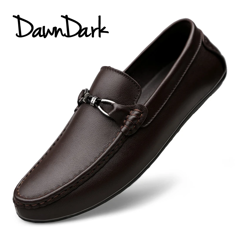 Meilleur Hommes En Cuir Véritable Occasionnels Chaussures D été Mâle Chaussures De Mode Appartements Bout Rond Mocassins Slip on Homme Conduite Sneakers Marque