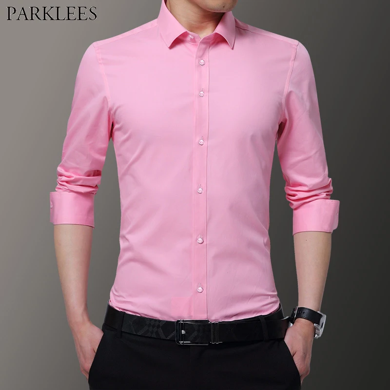 pink formal shirt mens