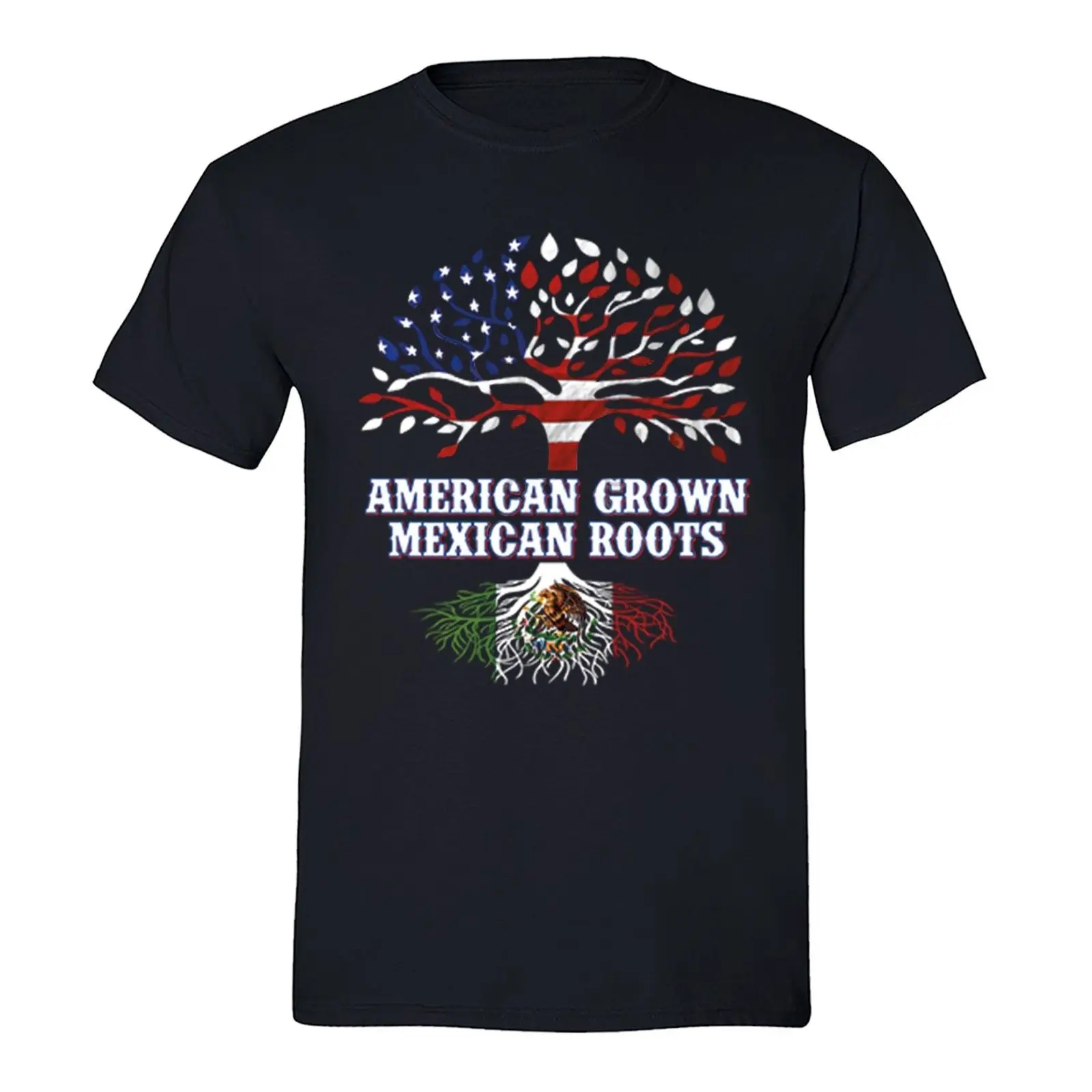American Grown Mexican Roots T-shirt USA Spanish Hispanic Humor Chicano Tshirt Fashion Style Men Tee 100% Cotton Classic tee | Мужская