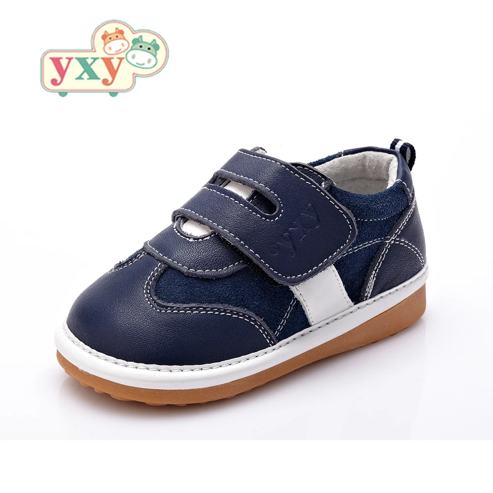 

YXY Spring Autumn squeaky natural leather soft sole baby kids boys girls toddlers anti-slip outsole chdilren casual shoes