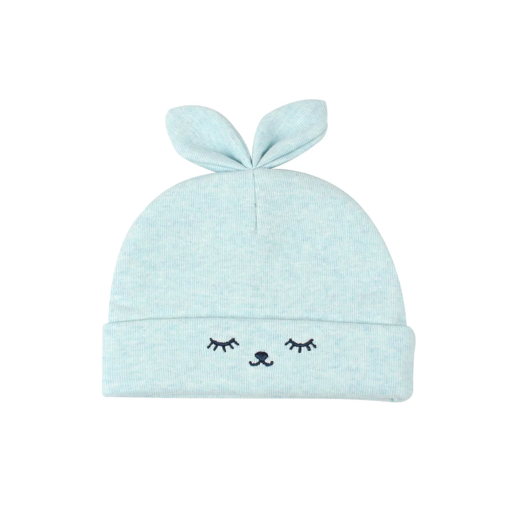 Cartoon Rabbit Baby Beanie Hat Cute Ears Newborn Tire Hat For Boys Cotton Comfortable Infant Beanie Spring Baby Girls Clothing (6)