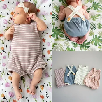 

PUDCOCO Newest 2020 Newborn Kids Baby Girl Boy Summer Striped Cotton Bodysuit Kids Striped Jumpsuit Outfit Pop Clothes 0-3T