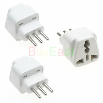 

(3 PCS) Italian Uruguay Travel Adapter Type L Plug Multi Outlet Convert EU/GE/US/AU/UK/... World Plug AC100~250V 10A White Color