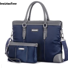 Мужские портфели для отдыха, модные мужские деловые однотонные сумки на молнии 14 дюймов для ноутбука, мужские сумки через плечо с ручками двух размеров L416