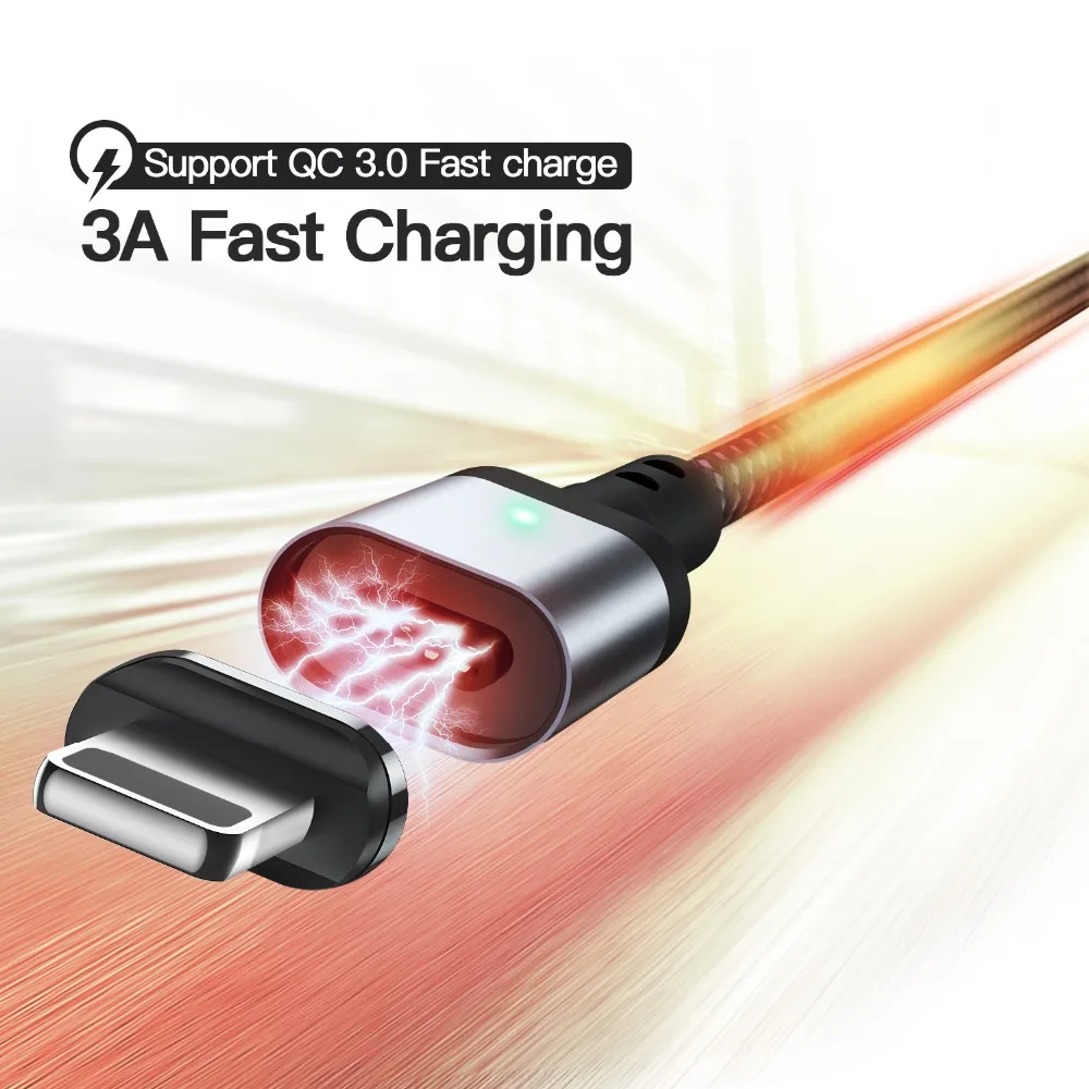 Magnetic Cable For iphone for Lighting Cable Micro USB C Cable mi9 Type C Fast Charging Adapter Micro USB Type-C Magnet Charger