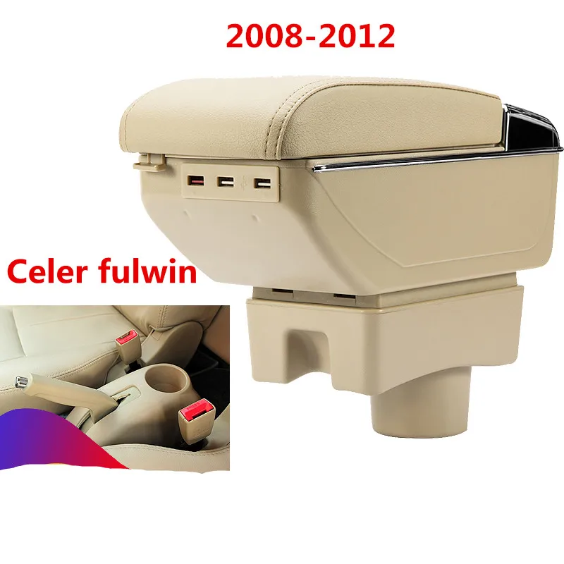 

For Chery A13 Very Celer fulwin armrest box central Store content Storage box with cup holder ashtray accessories 2008-2012