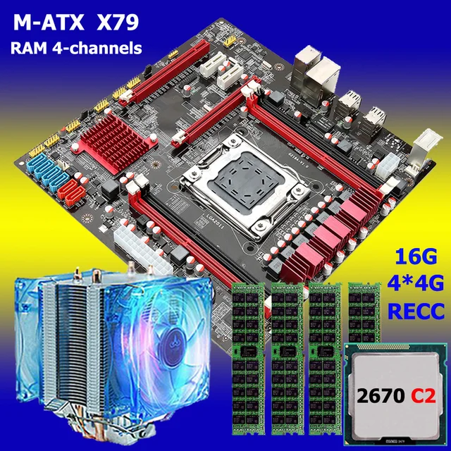 OEM X79 motherboard processor RAM combos with cooler M ATX mainboard