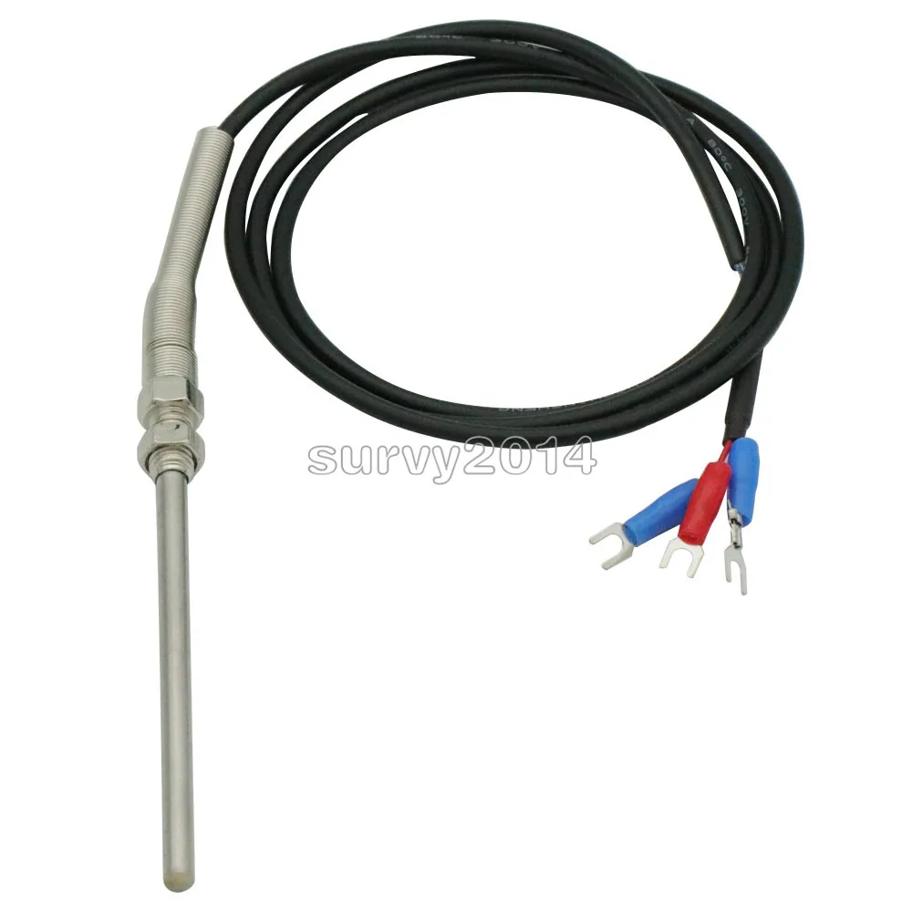 70~500℃ 1M High Temperature Cable PT100 RTD with 6mm Thread Thermometer Sensor