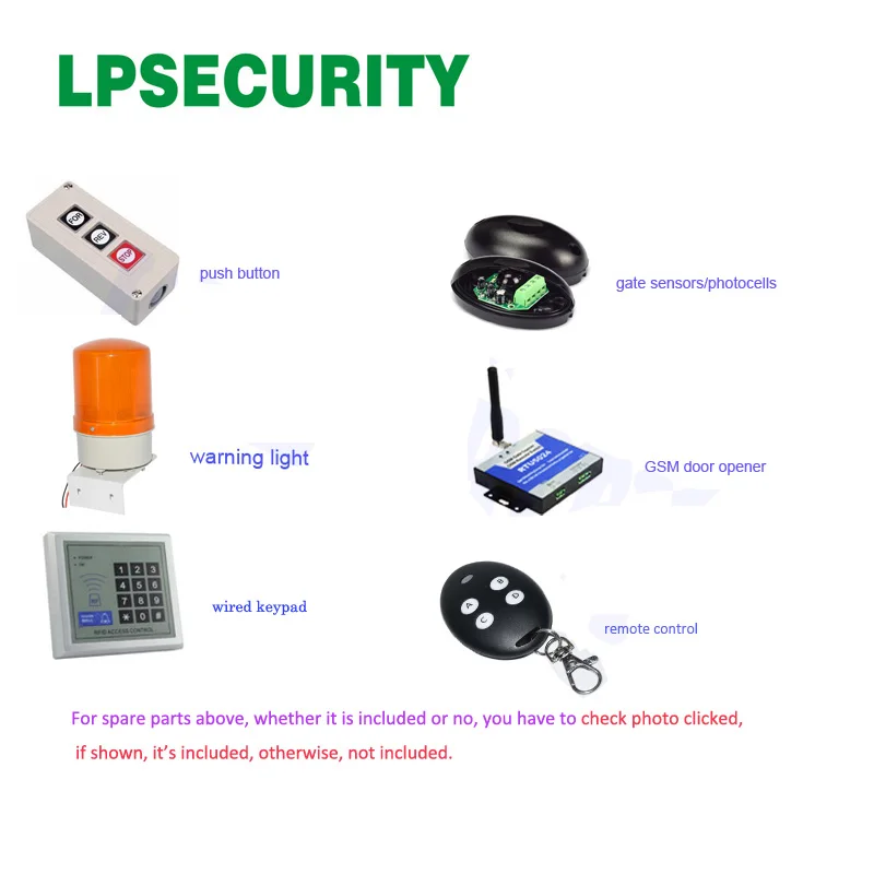 LPSECURITY 220 V поворотный рычаг сверхмощное устройство управления поворотным затвором комплект con gsm-модуль для ворот, сигнализация