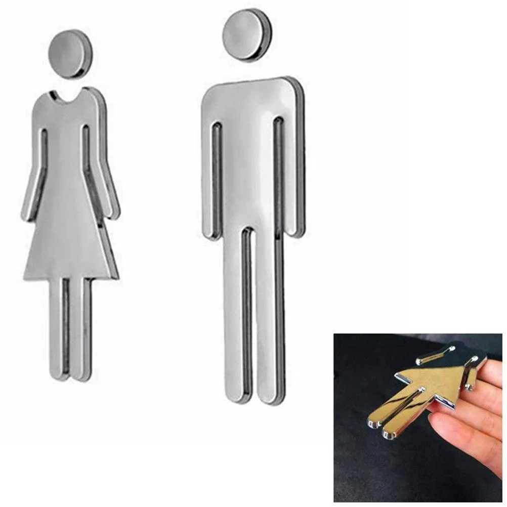 

2018 MEN WOMEN Toilet Entrance Sign Decal Door Stickers Funny For Office Home Cafe Hotel Toilet Bathroom Wall Door Decoration