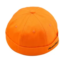 Мужская Женская моющаяся хлопковая шапка с отворотом без козырька Весна и лето винтажная шлифовальная хип-хоп шляпа для мужчин и женщин патч