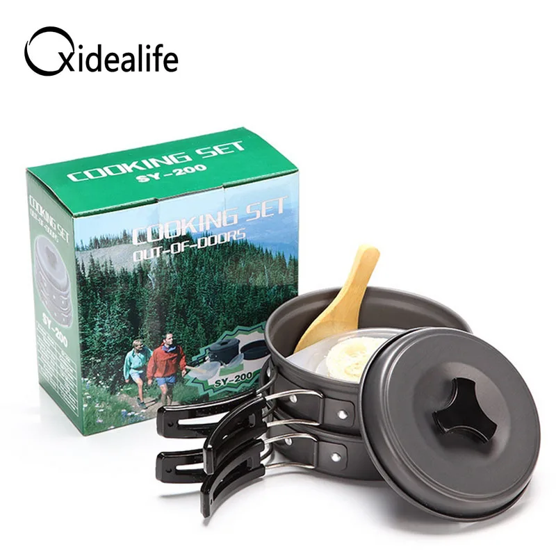 Buy 8Pcs Portable Outdoor Travel Cooking Pot Sets