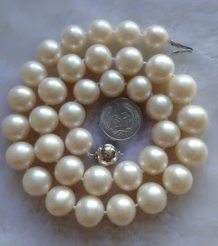 

Eternal wedding Women Gift word 925 Sterling real 13-14MM natural big Large freshwater pearl pearl necklace round