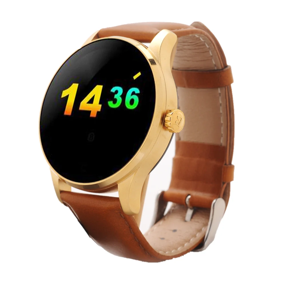 EXRIZU K88H MTK2502C Bluetooth Смарт часы монитор сердечного ритма Smartwatch браслет шагомер Здоровье Фитнес браслет для телефона - Цвет: Gold B