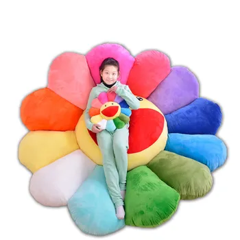 

1Pcs Cute Cartoon 7 colour Sunflower pillow Cushion Plush dolls Valentine's day birthday gift for girl car chair decorative
