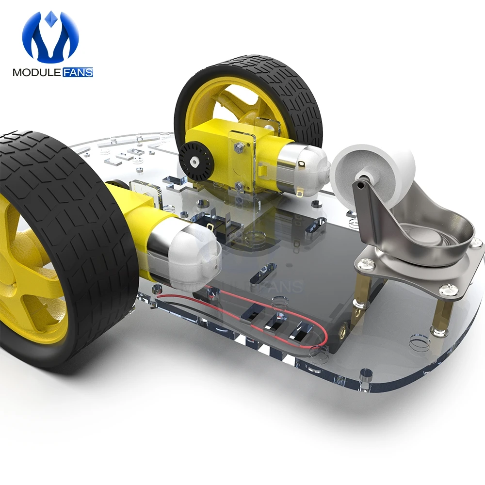 Электронный комплект двигателя умный робот шасси автомобиля Комплект Скорость кодер батарея коробка 2WD отслеживание препятствий избегание умный автомобиль
