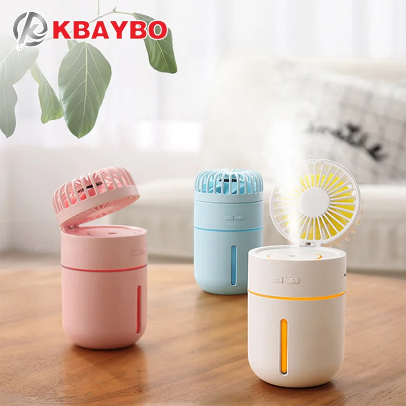 

KBAYBO Portable USB Fan flexible with Air Diffuser Adjustable Cooler Mini Fan Handy Desk Desktop USB Cooling Mist Fan Humidifier